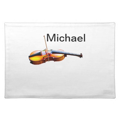 Add you name text brown violin music lover throw p cloth placemat