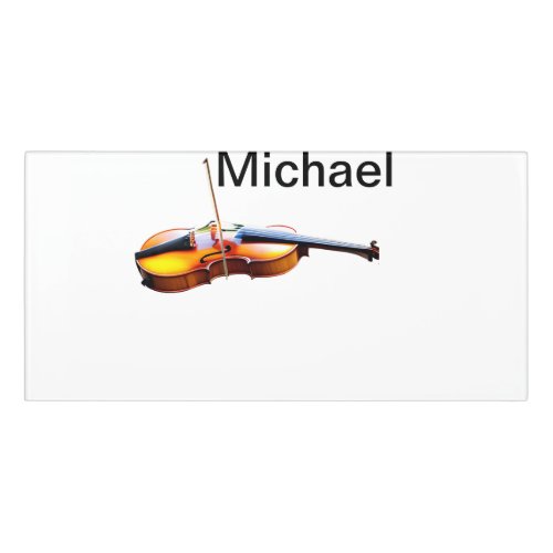 Add you name text brown violin music lover throw p door sign