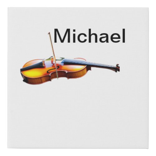 Add you name text brown violin music lover throw p faux canvas print