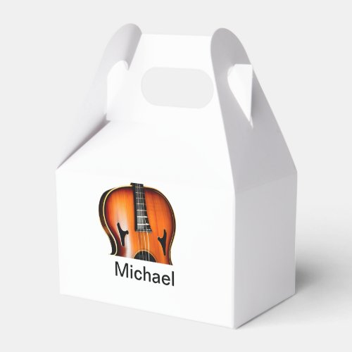 Add you name text brown violin music lover throw p favor boxes