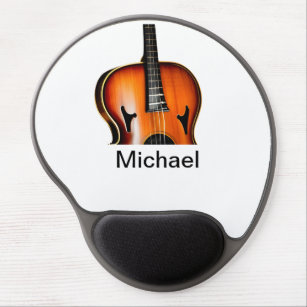 Add you name text brown violin music lover throw p gel mouse pad