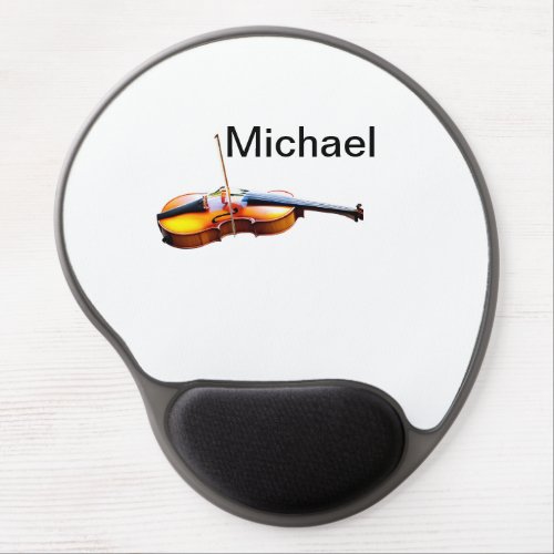 Add you name text brown violin music lover throw p gel mouse pad