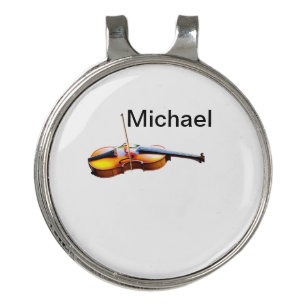 Add you name text brown violin music lover throw p golf hat clip