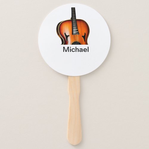 Add you name text brown violin music lover throw p hand fan