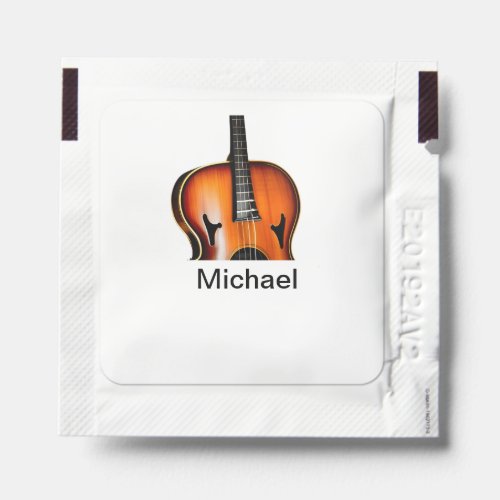 Add you name text brown violin music lover throw p hand sanitizer packet