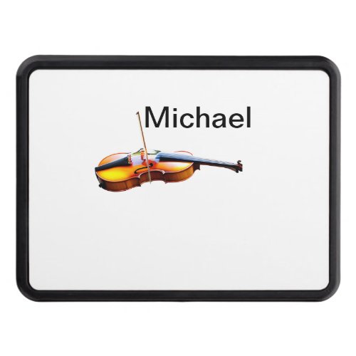 Add you name text brown violin music lover throw p hitch cover