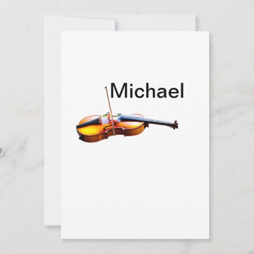 Add you name text brown violin music lover throw p holiday card