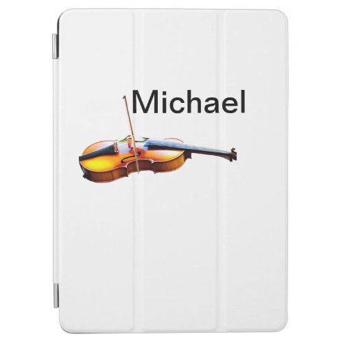 Add you name text brown violin music lover throw p iPad air cover