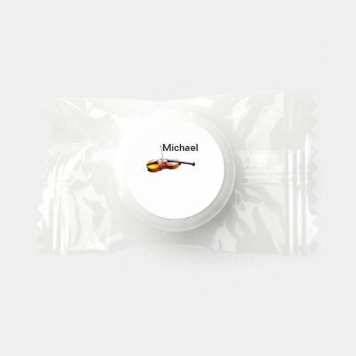Add you name text brown violin music lover throw p life saver mints