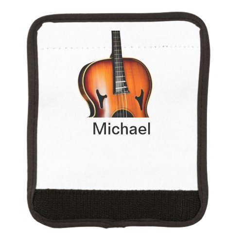 Add you name text brown violin music lover throw p luggage handle wrap