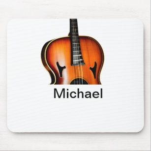 Add you name text brown violin music lover throw p mouse pad