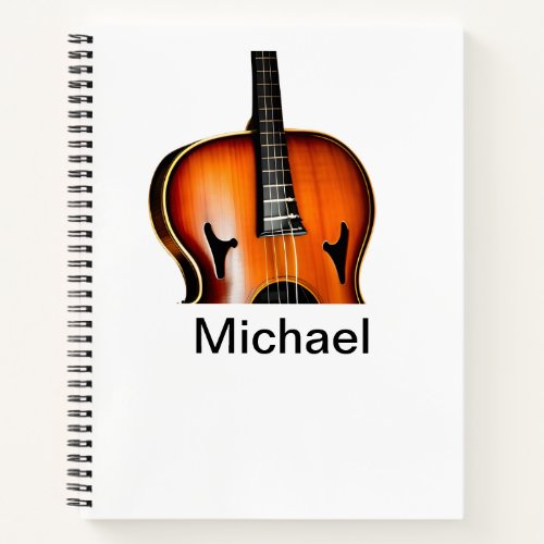 Add you name text brown violin music lover throw p notebook