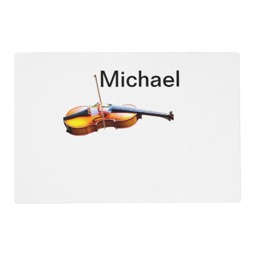 Add you name text brown violin music lover throw p placemat