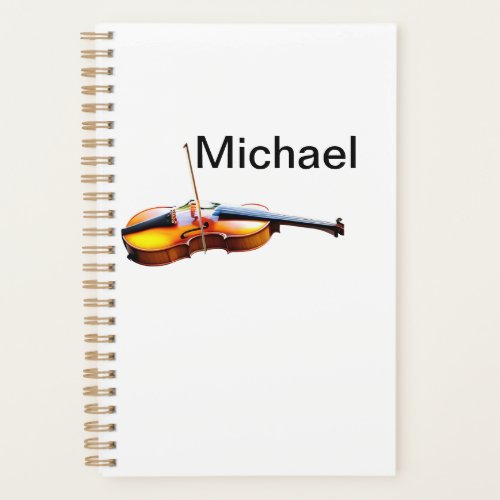Add you name text brown violin music lover throw p planner
