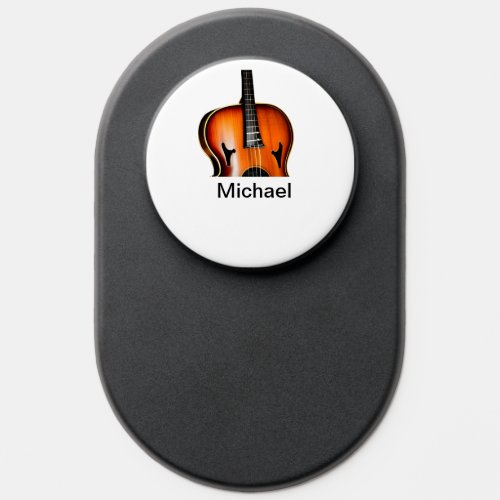 Add you name text brown violin music lover throw p PopSocket