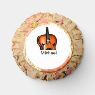 Add you name text brown violin music lover throw p reese's peanut butter cups