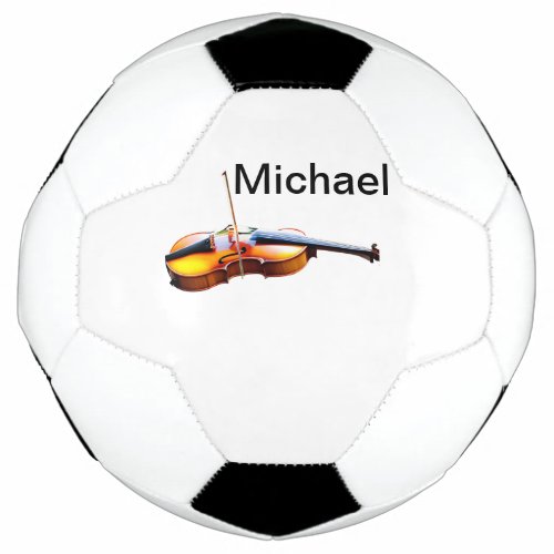 Add you name text brown violin music lover throw p soccer ball