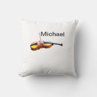 Add you name text brown violin music lover throw p