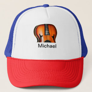 Add you name text brown violin music lover throw p trucker hat