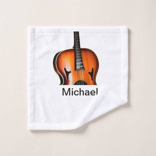 Add you name text brown violin music lover throw p wash cloth