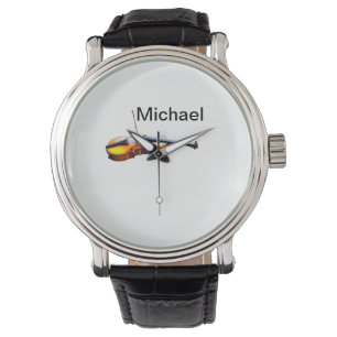 Add you name text brown violin music lover throw p watch