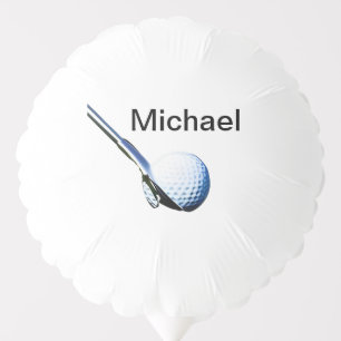 Add you name text golf ball club sports equipment balloon