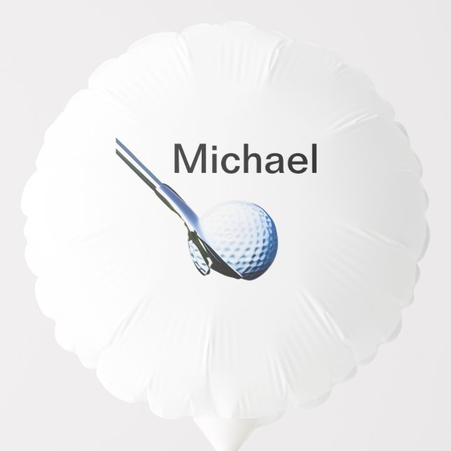 Add you name text golf ball club sports equipment  balloon (Front)