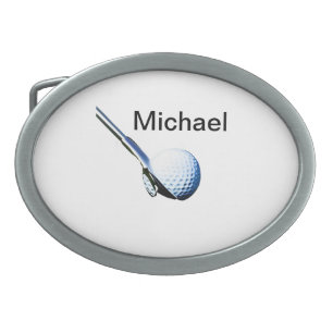 Add you name text golf ball club sports equipment belt buckle