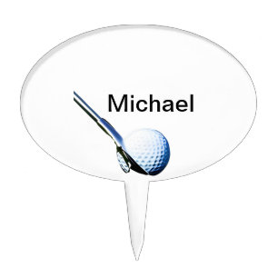 Add you name text golf ball club sports equipment cake topper
