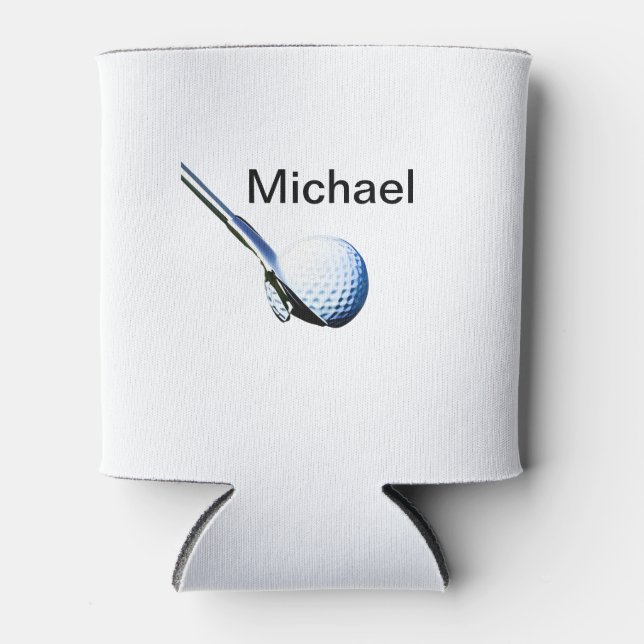 Add you name text golf ball club sports equipment  can cooler (Front)