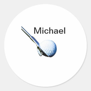 Add you name text golf ball club sports equipment classic round sticker