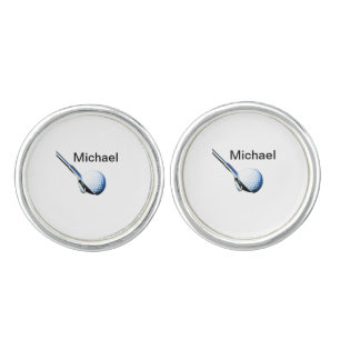 Add you name text golf ball club sports equipment cufflinks