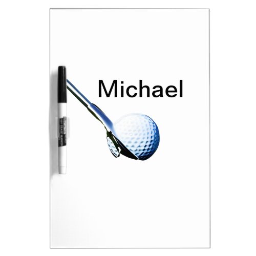 Add you name text golf ball club sports equipment  dry erase board