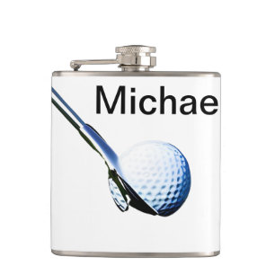 Add you name text golf ball club sports equipment  flask