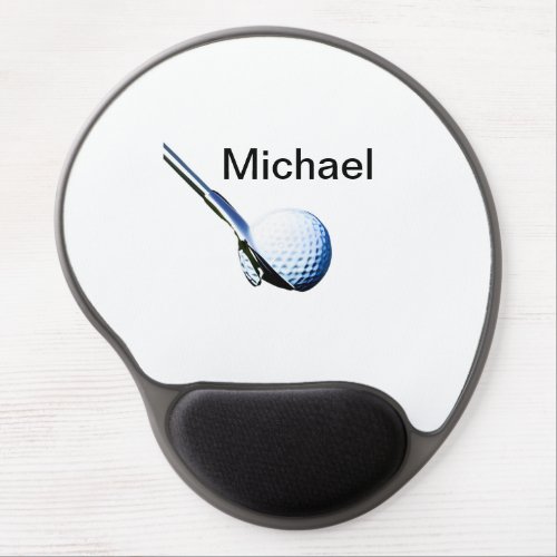 Add you name text golf ball club sports equipment  gel mouse pad