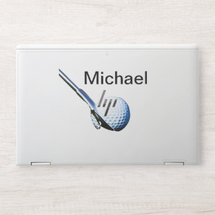 Add you name text golf ball club sports equipment  HP laptop skin