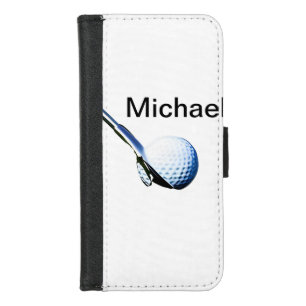 Add you name text golf ball club sports equipment iPhone 8/7 wallet case