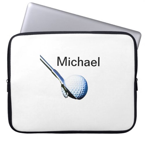 Add you name text golf ball club sports equipment  laptop sleeve