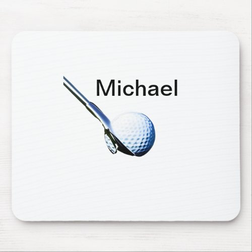 Add you name text golf ball club sports equipment  mouse pad