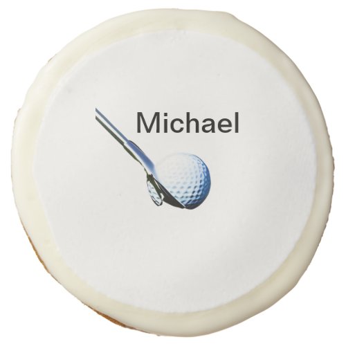 Add you name text golf ball club sports equipment  sugar cookie