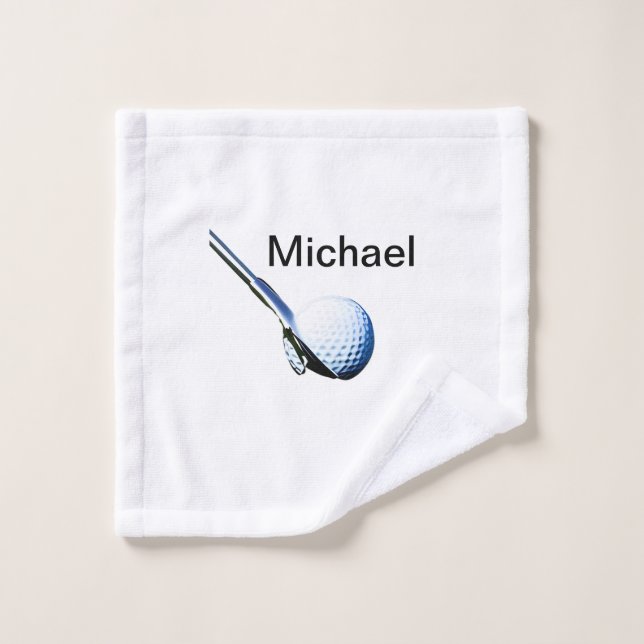 Add you name text golf ball club sports equipment  wash cloth (Wash Cloth)