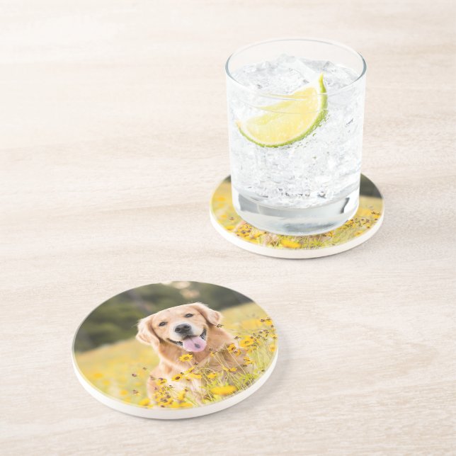 Add You Photo Sandstone Coaster (Side)