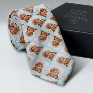 Add Your 1 Photo to Make a Pattern - Blue Neck Tie