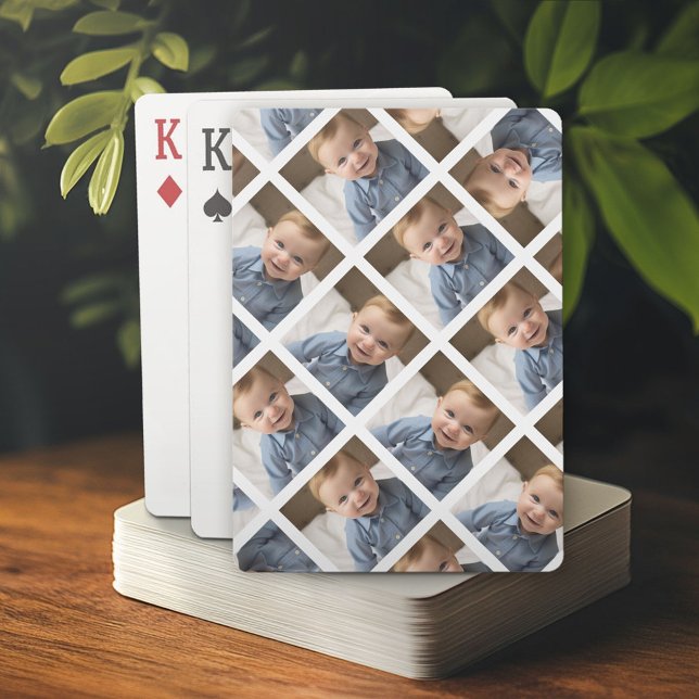 Add Your 1 Photo to Make a Pattern - White Poker Cards (Custom Poker Playing Cards)