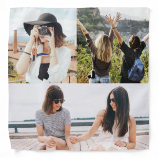 Add Your 3 Photo Collage Personalized Bandana