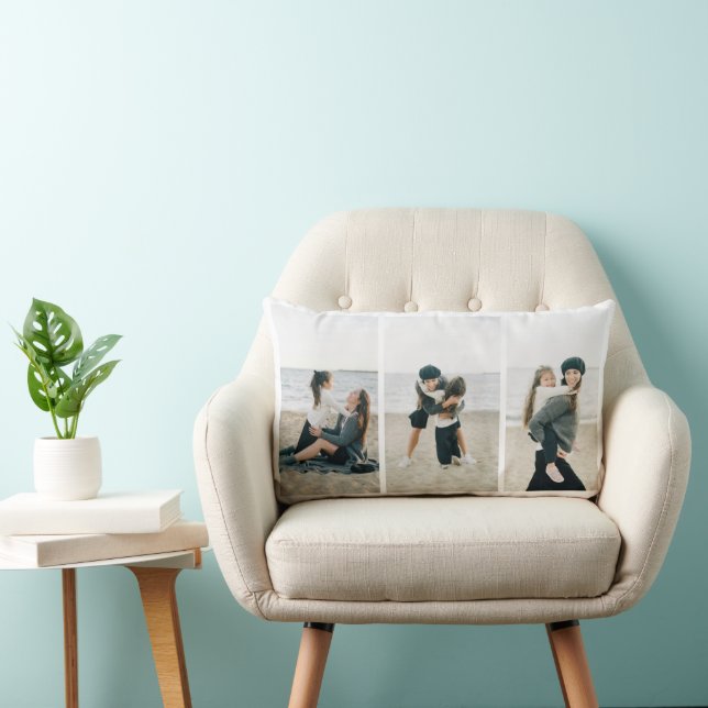 Add Your 3 Photo Throw Pillow (Chair)