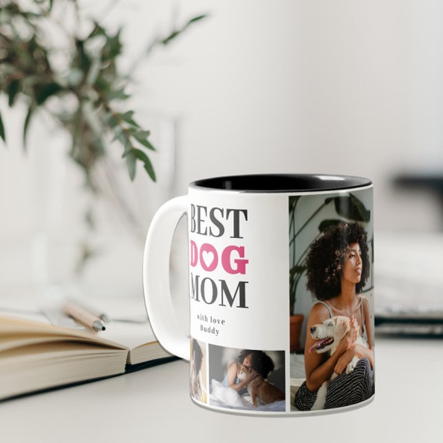 Add Your 5 Pet Photo Best Dog Mom Definition Mug (Creator Uploaded)