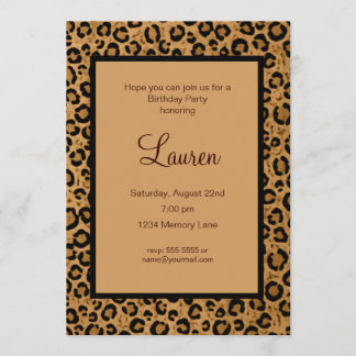 Add Your Age Leopard Birthday Invitation