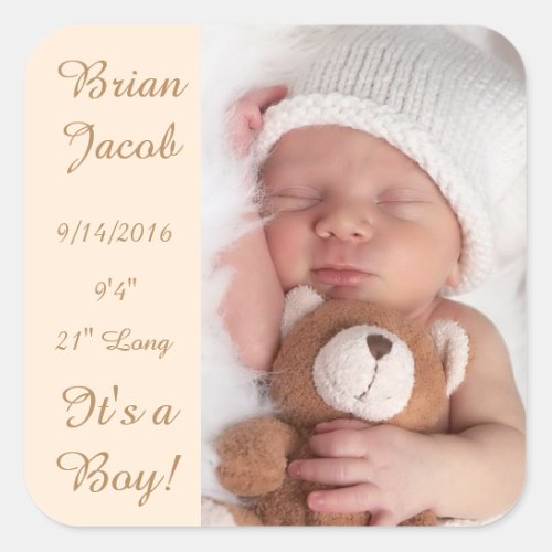 Add Your Babys Photo  Birth Information Sticker