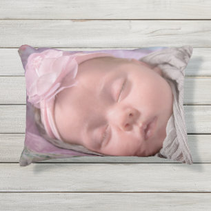 Add your baby's photo to this Cute Pink Pillow! Outdoor Pillow